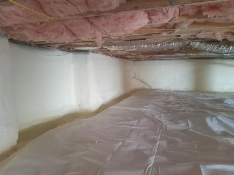 Crawl space encapsulation with closed-cell spray foam for Flat Roof Repair in Tracy